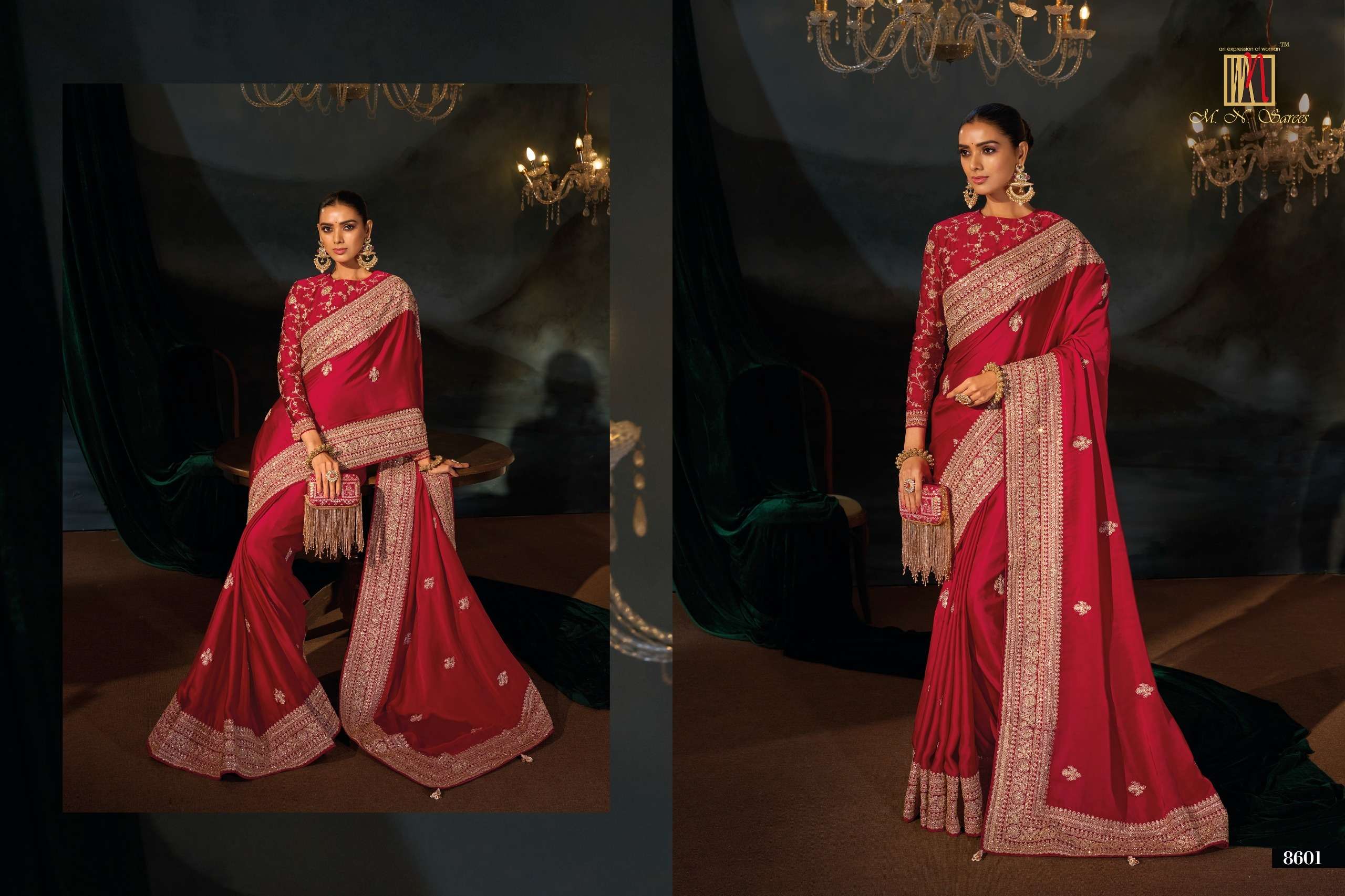 M N 8600 Series 8601 To 8613 the Royal and classic Heritage Collection saree wholesale in surat